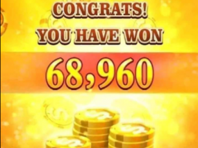 lucky player winning a  P68,960 in the Slot game!